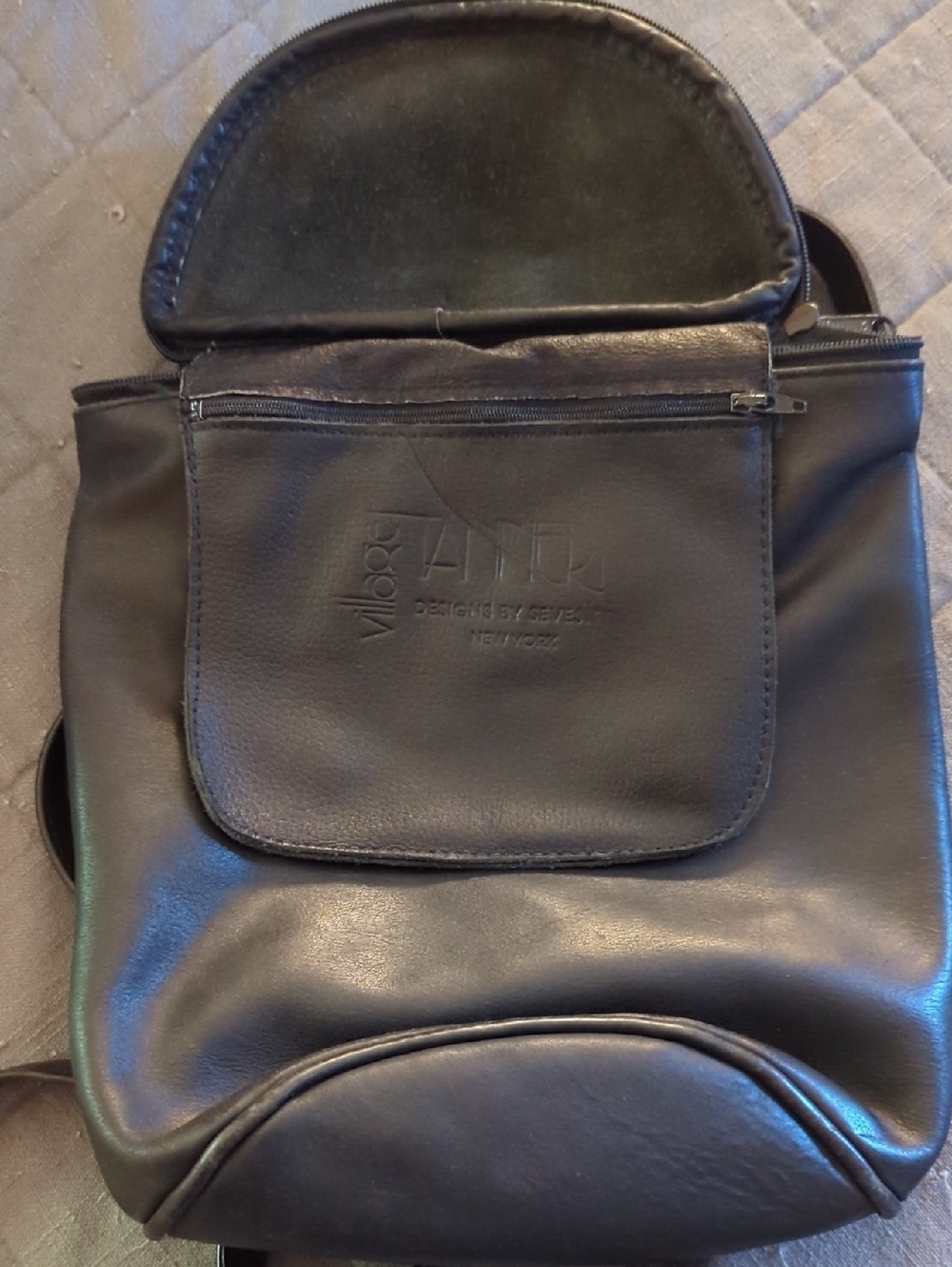 Black Leather Backpack